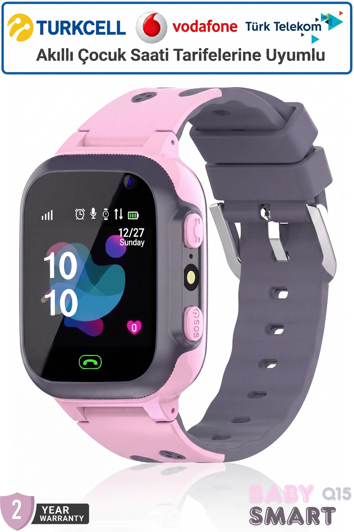 BabySmart Q15 Akıllı Çocuk Saati | Kameralı, LBS Takipli – Sim Kartlı, SOS Acil Arama