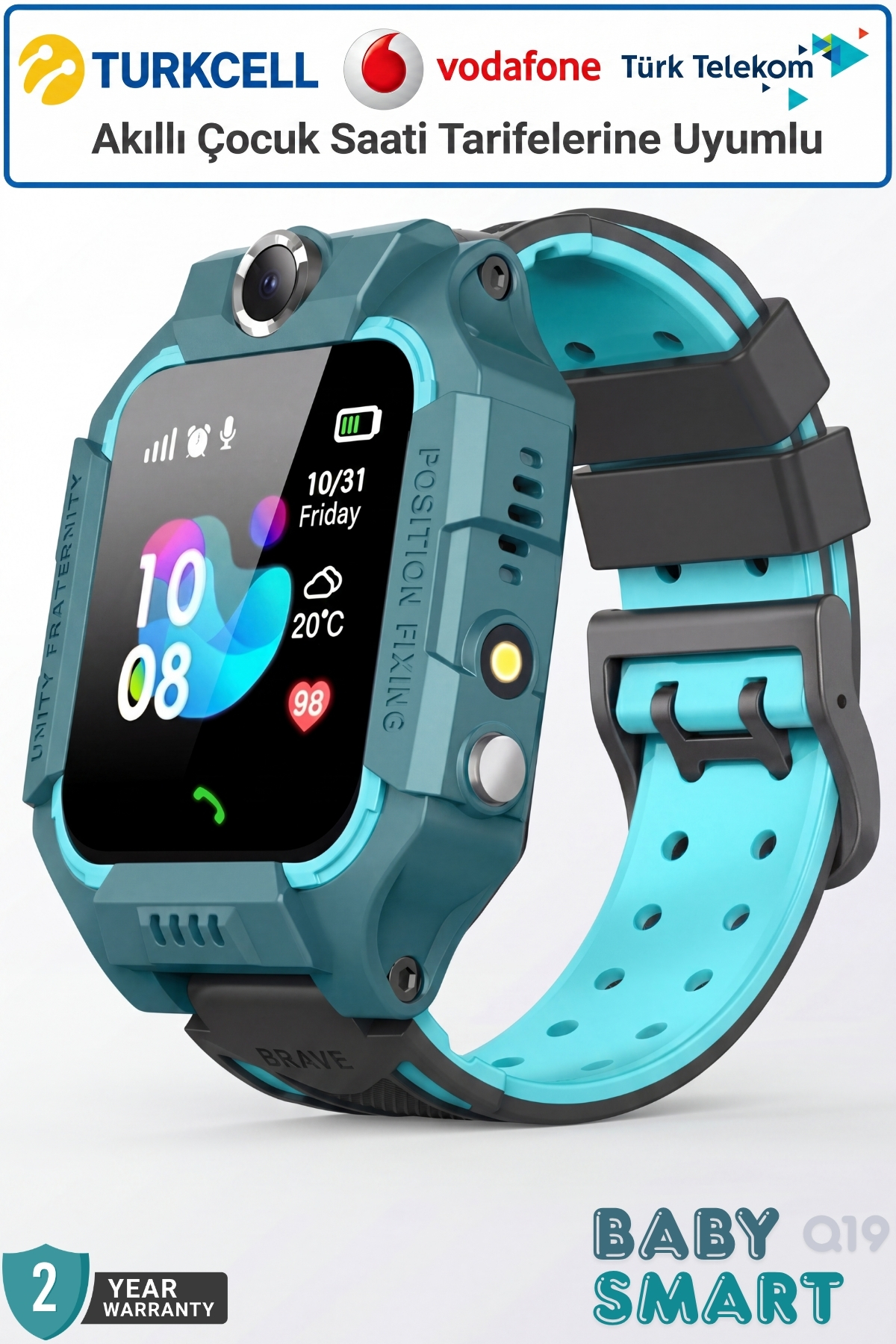 BabySmart Q19 Akıllı Çocuk Saati | Kameralı, LBS Takipli – Sim Kartlı, SOS Acil Arama