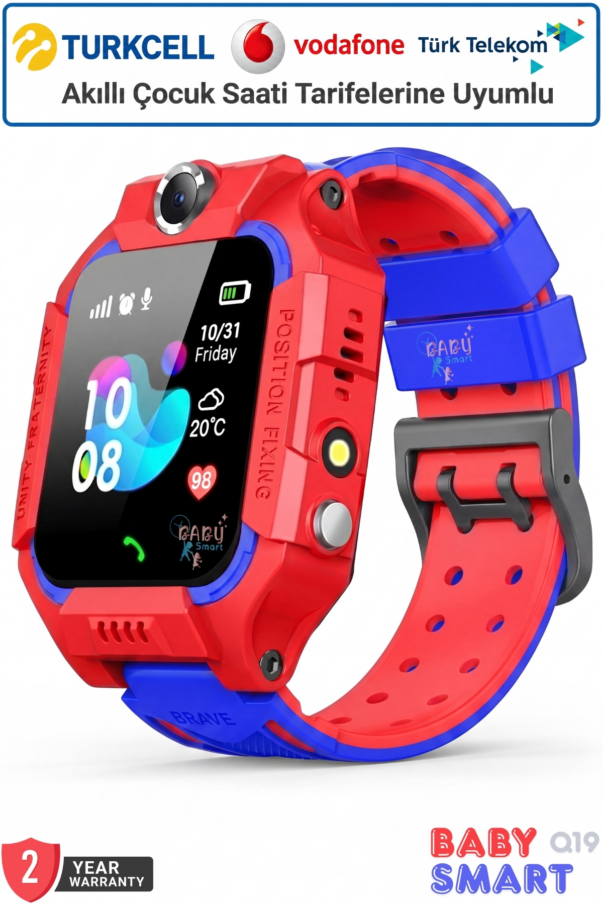 BabySmart Q19 Akıllı Çocuk Saati | Kameralı, LBS Takipli – Sim Kartlı, SOS Acil Arama