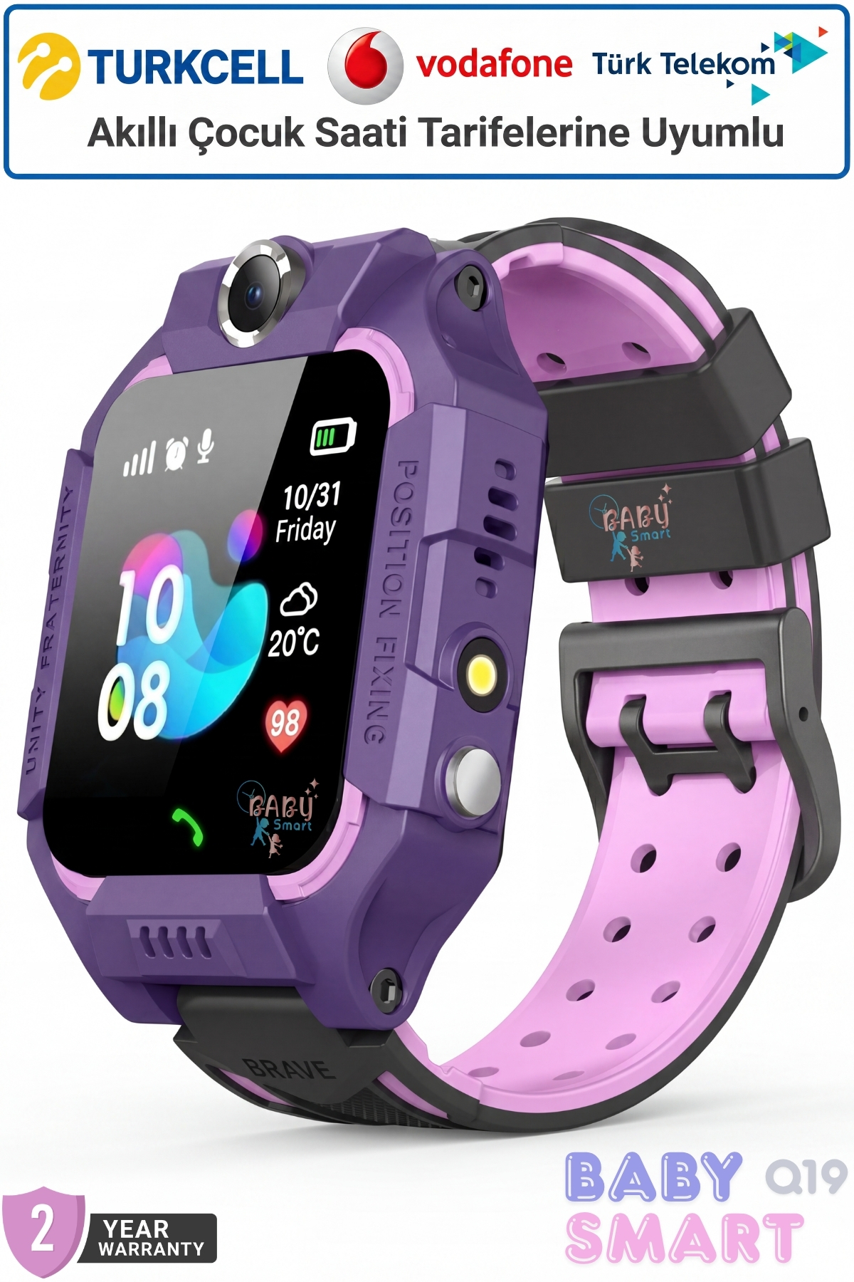 BabySmart Q19 Akıllı Çocuk Saati | Kameralı, LBS Takipli – Sim Kartlı, SOS Acil Arama