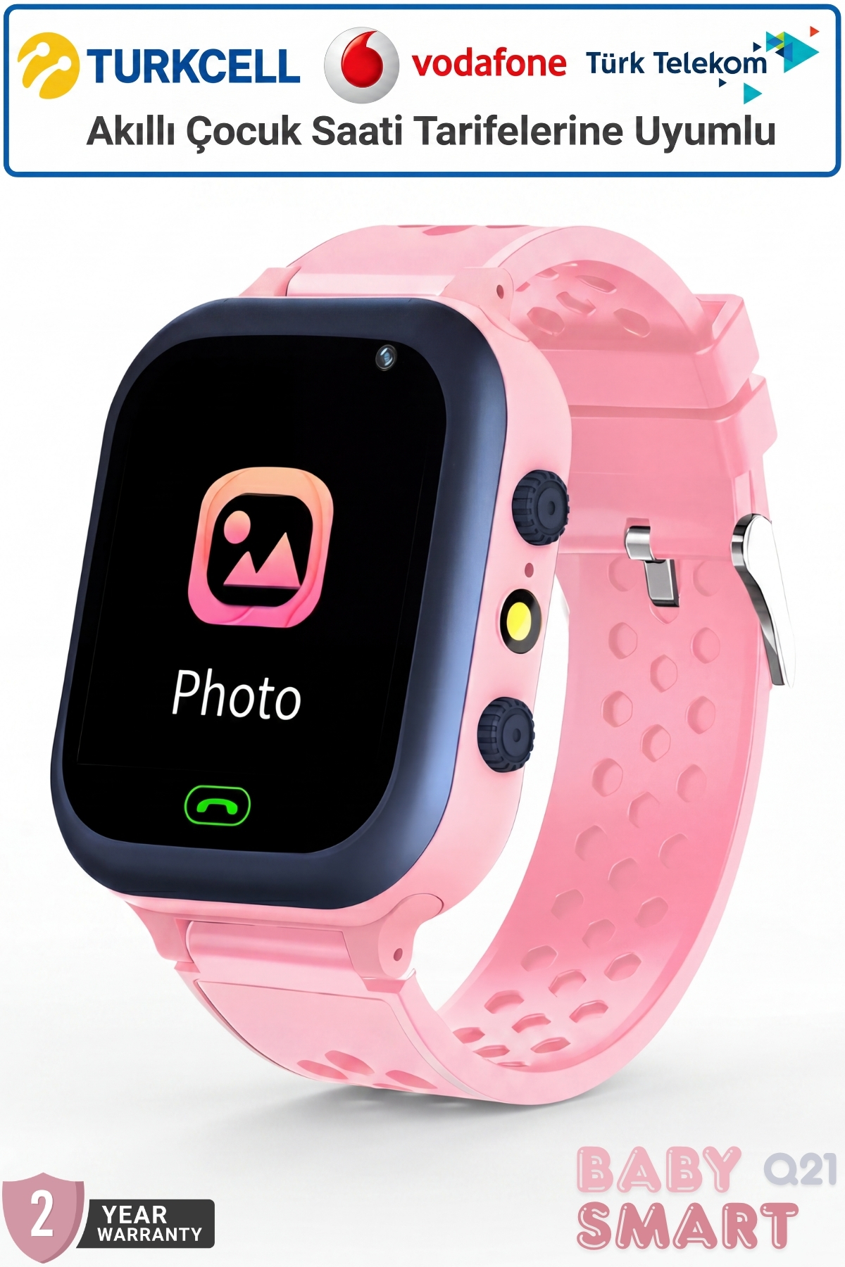 BabySmart Q21 Akıllı Çocuk Saati | Kameralı, LBS Takipli – Sim Kartlı, SOS Acil Arama
